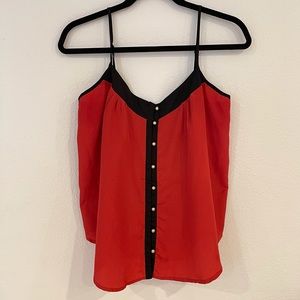 Orange red spaghetti strap shirt